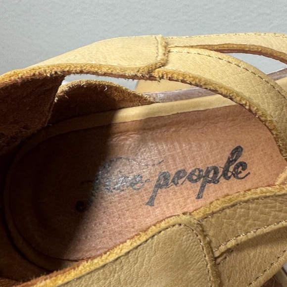 Free People Wanderlust Leather Braided Almond Toe Ankle Strap Back Zip Flats 38 - Picture 14 of 15